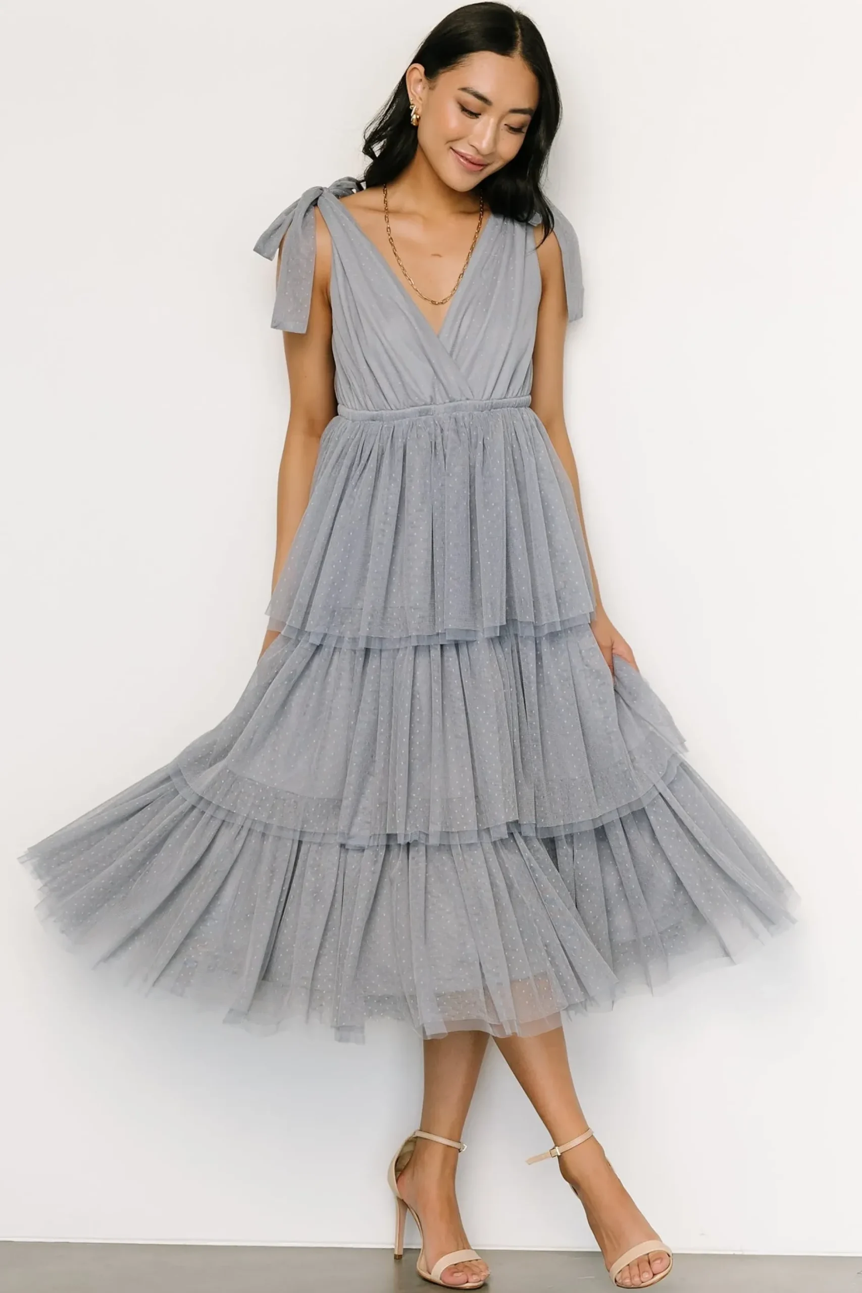 Baltic Born tulle styles|Tessa Tiered Tulle Tank Dress | Slate Blue