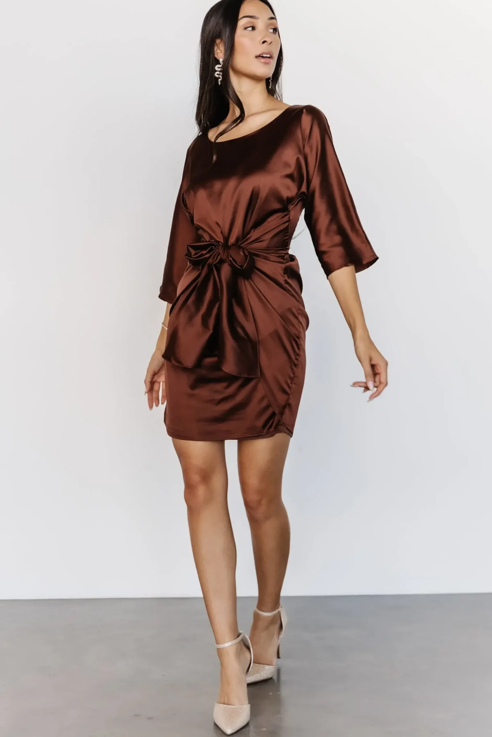 Baltic Born short dresses|Theo Mini Dress | Brown