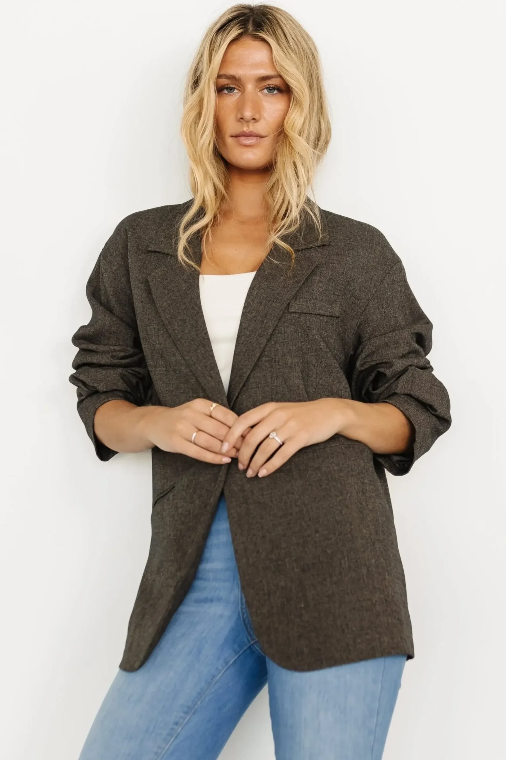Baltic Born outerwear|Thorpe Oversized Blazer | Charcoal
