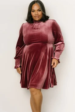 Baltic Born short dresses|Tina Velvet Short Dress | Mauve
