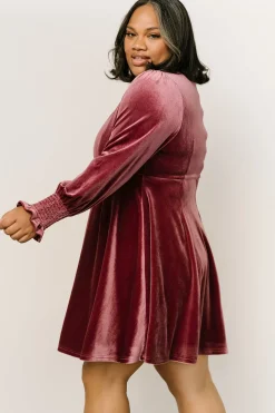 Baltic Born short dresses|Tina Velvet Short Dress | Mauve