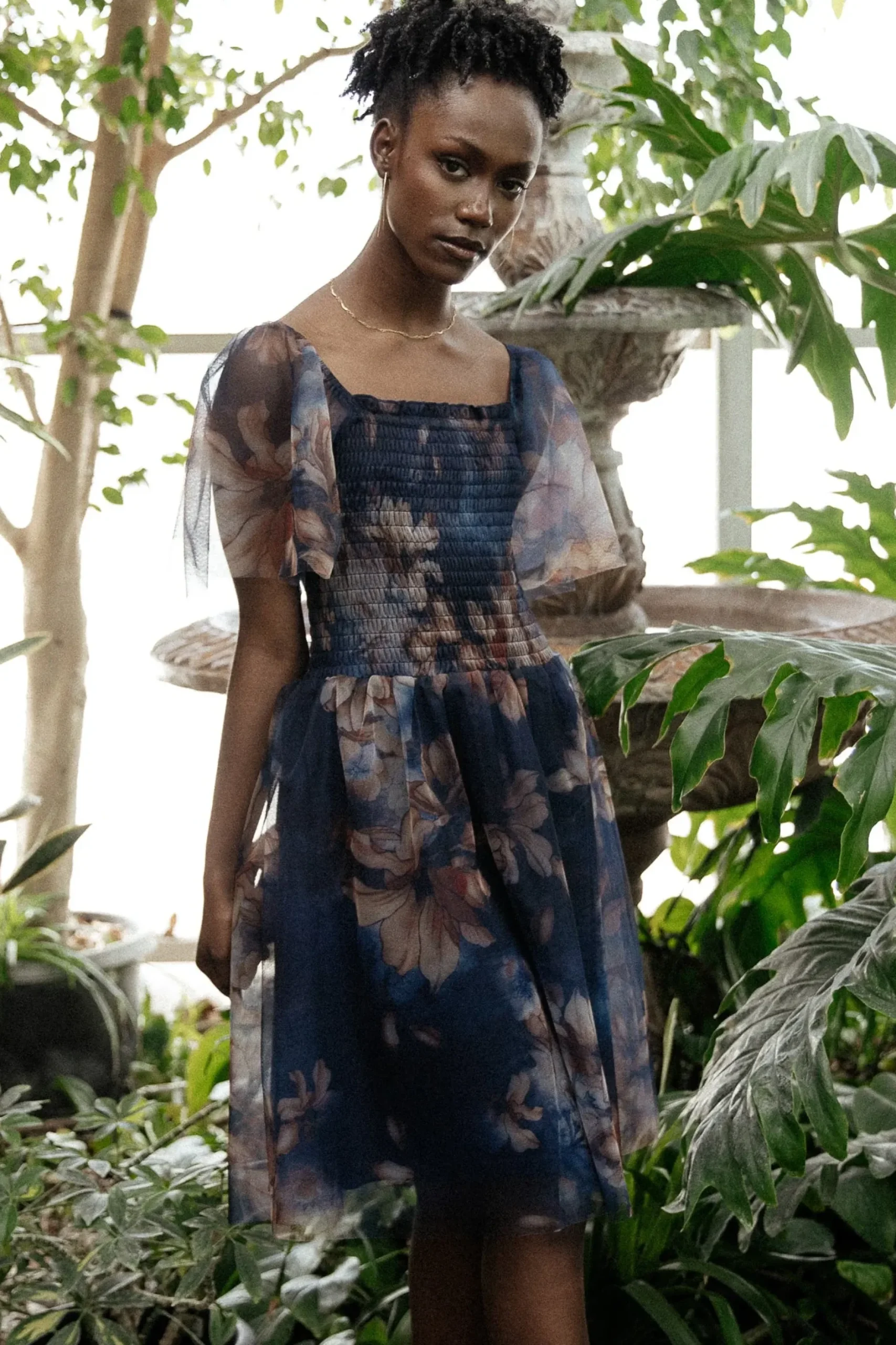Baltic Born DRESSES|short dresses|Tivoli Tulle Short Dress | Dark Blue Floral