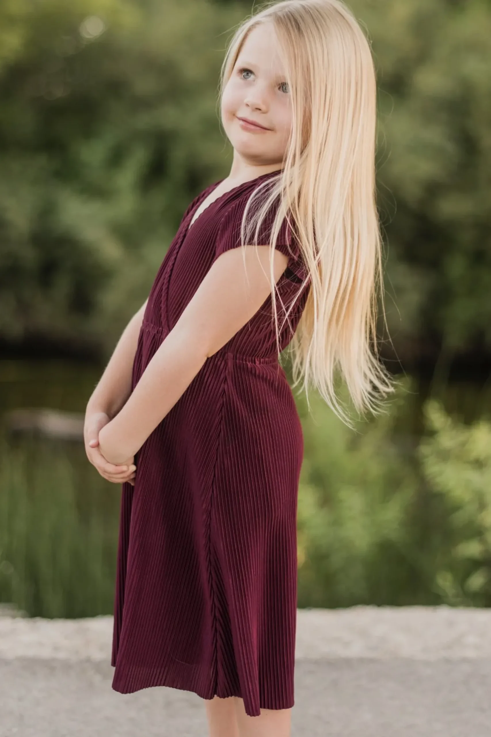 Baltic Born flower girl|Toddler Athena Pleated Midi Dress | Mulberry