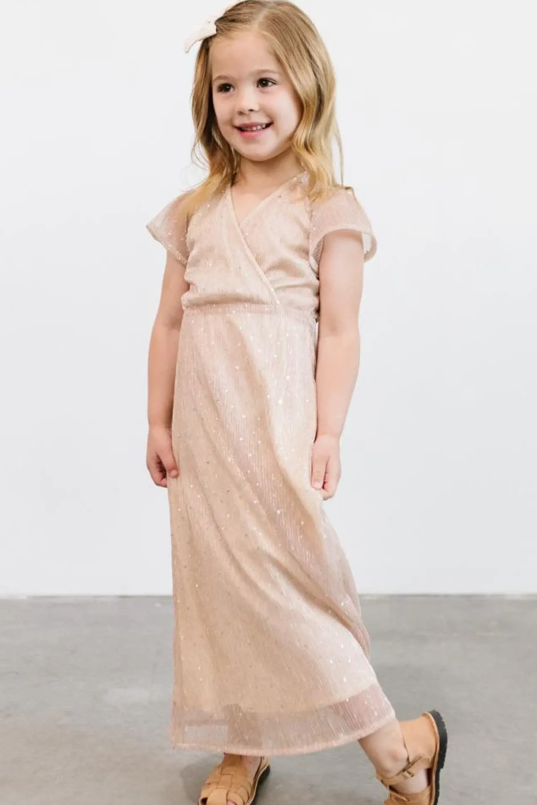 Baltic Born embellished + sequined|Toddler Grace Sparkle Gown | Champagne