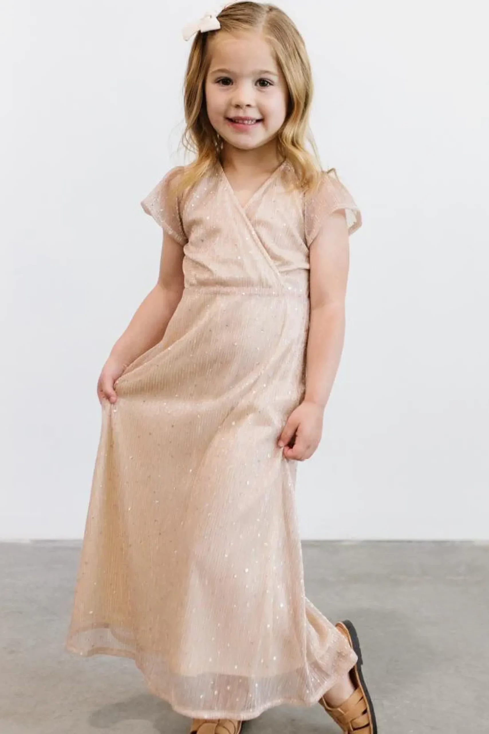 Baltic Born embellished + sequined|Toddler Grace Sparkle Gown | Champagne