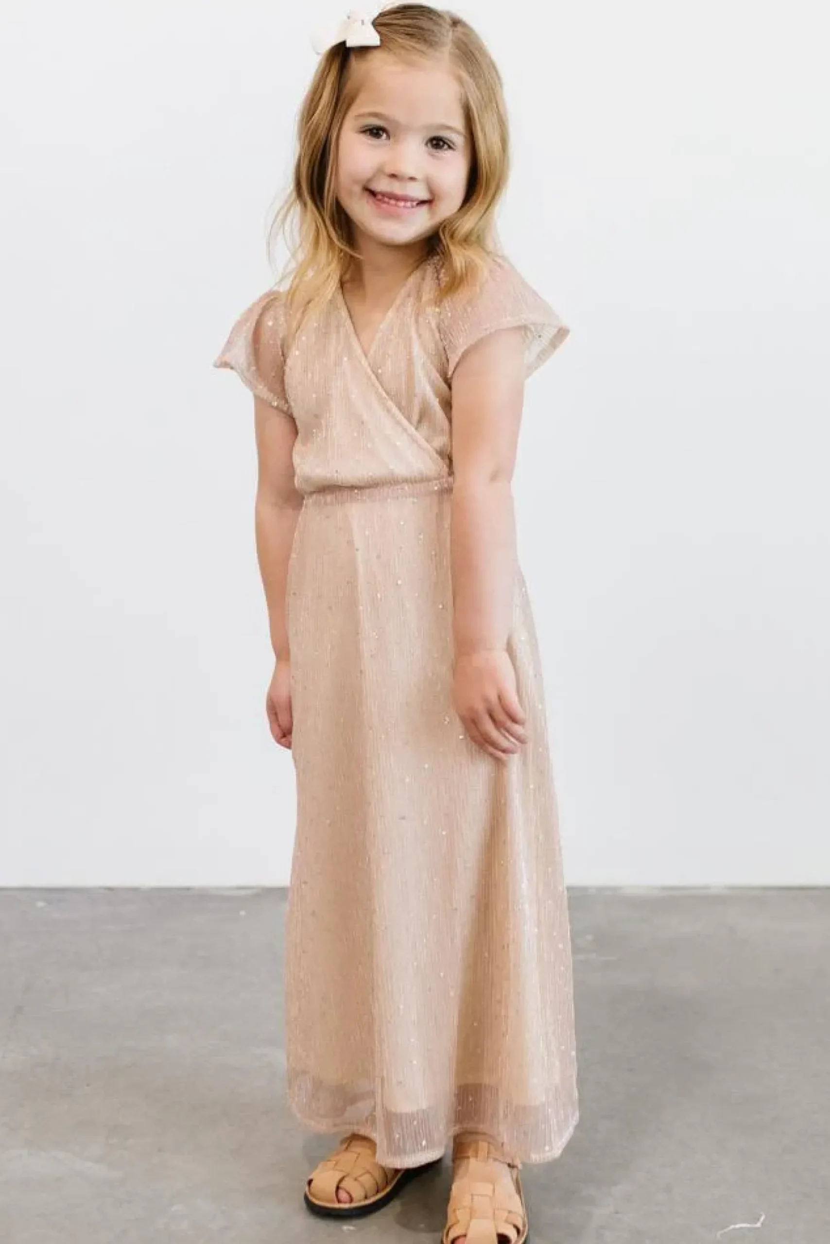 Baltic Born embellished + sequined|Toddler Grace Sparkle Gown | Champagne