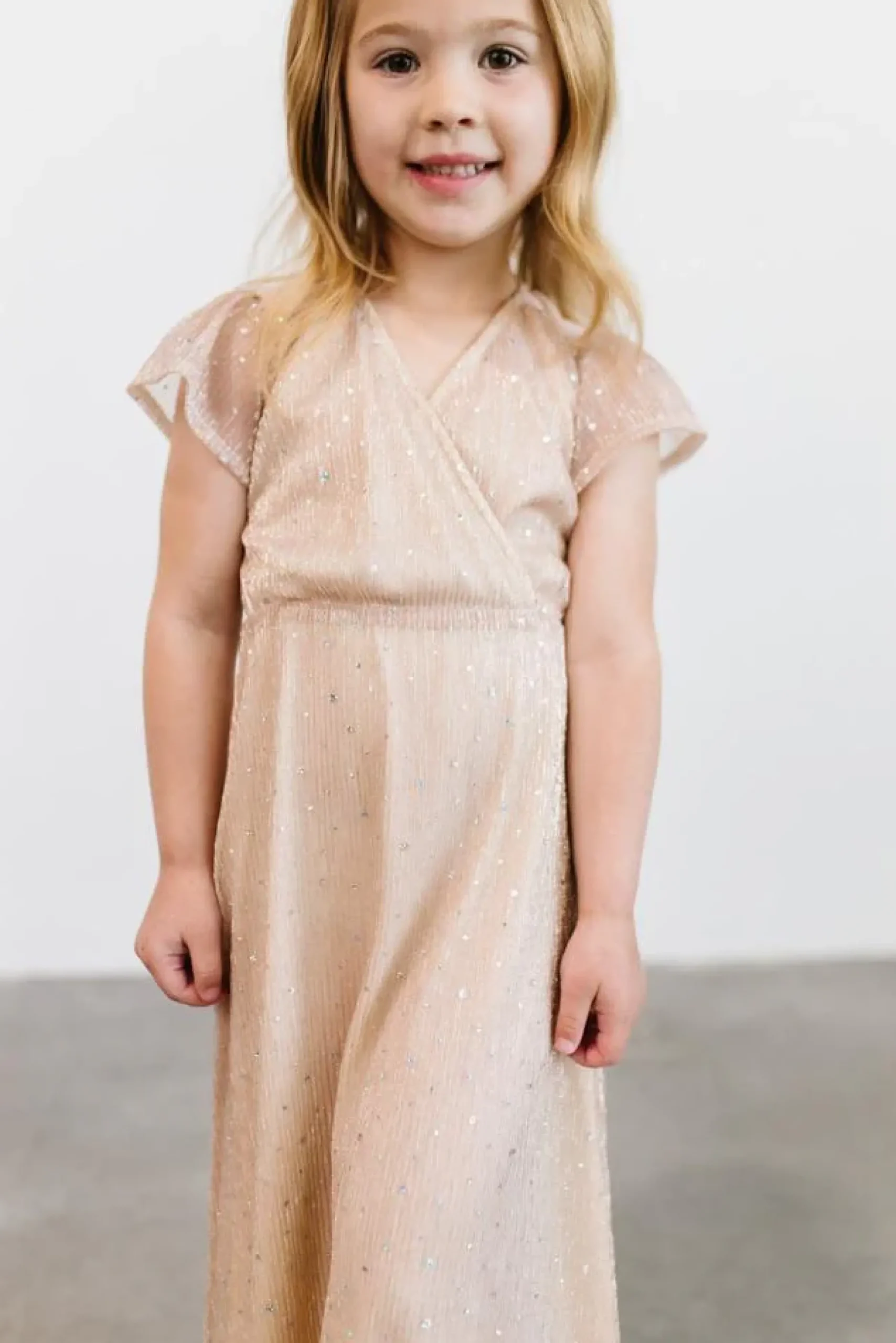 Baltic Born embellished + sequined|Toddler Grace Sparkle Gown | Champagne