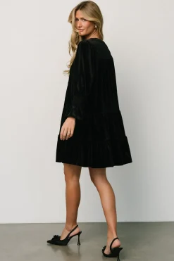 Baltic Born SALE|Tolman Velvet Short Dress | Black