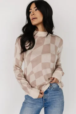 Baltic Born sweaters|Travis Checkered Sweater | Sand + Mocha
