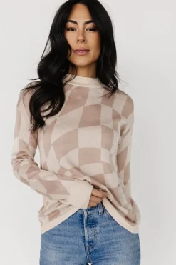 Baltic Born sweaters|Travis Checkered Sweater | Sand + Mocha