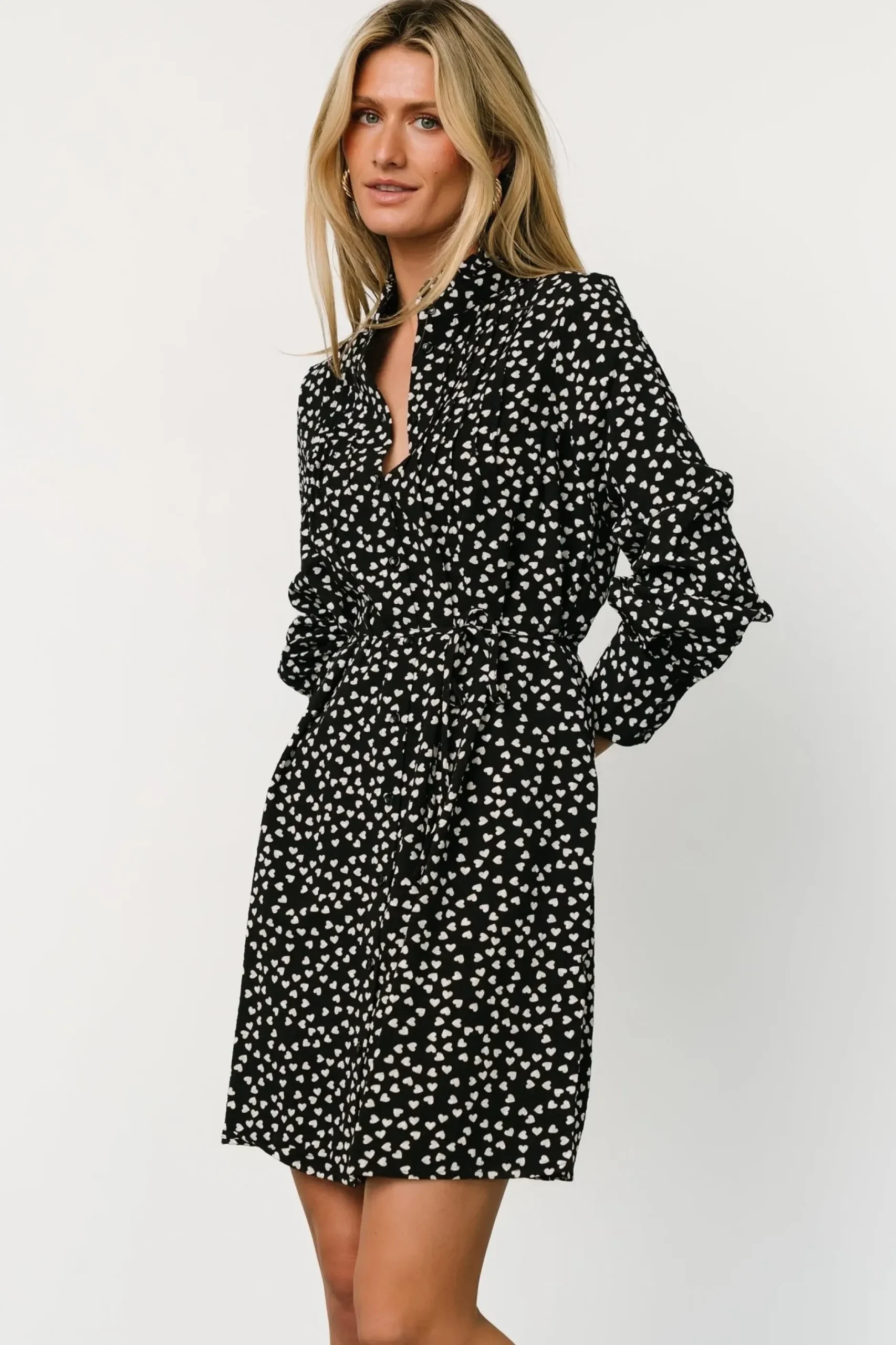 Baltic Born short dresses|Trinity Short Dress | Black Print