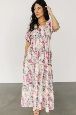 Baltic Born maxi dresses|Tulsa Smocked Dress | Cream + Pink