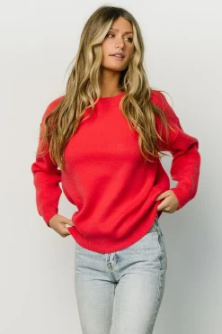 Baltic Born sweaters|Tyson Knit Sweater | Cherry Red