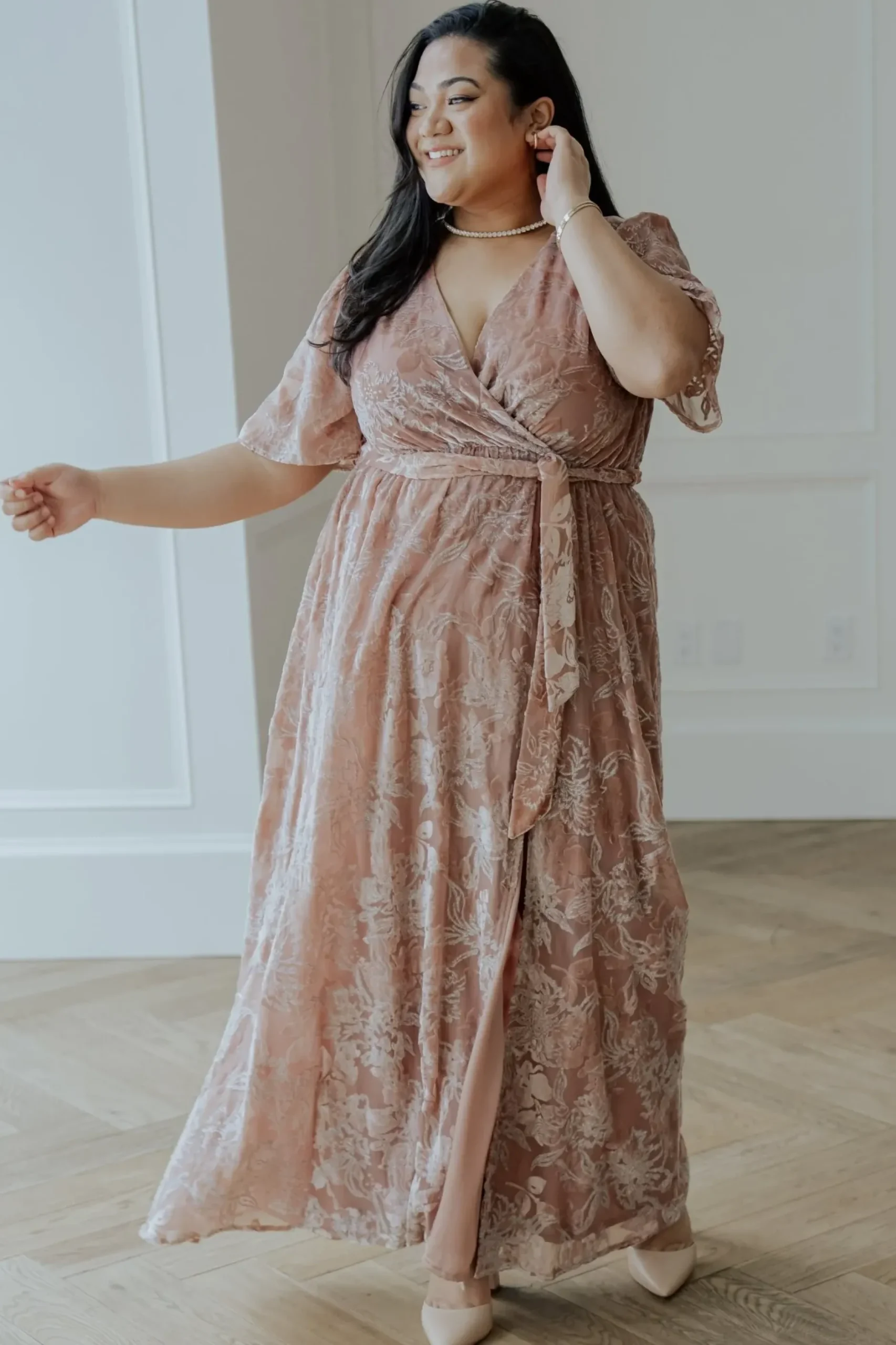 Baltic Born maxi dresses|WEDDING SUITE|Uma Velvet Maxi Dress | Blush + Silver