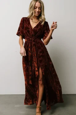 Baltic Born maxi dresses|WEDDING SUITE|Uma Velvet Maxi Dress | Copper Floral