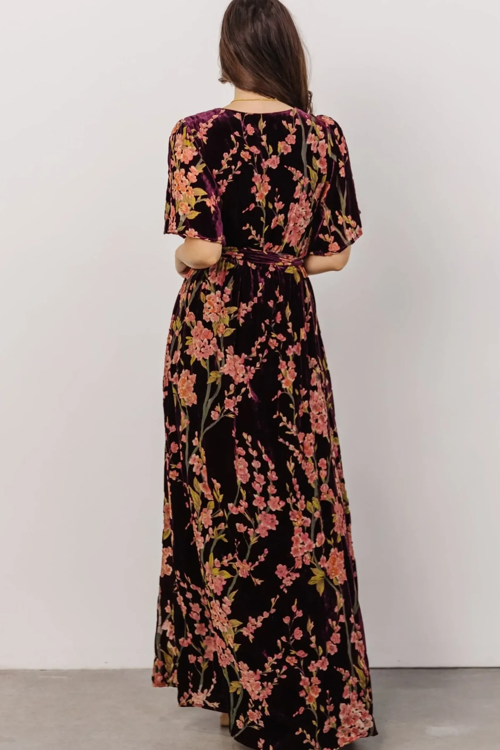 Baltic Born maxi dresses|WEDDING SUITE|Uma Velvet Maxi Dress | Plum Floral