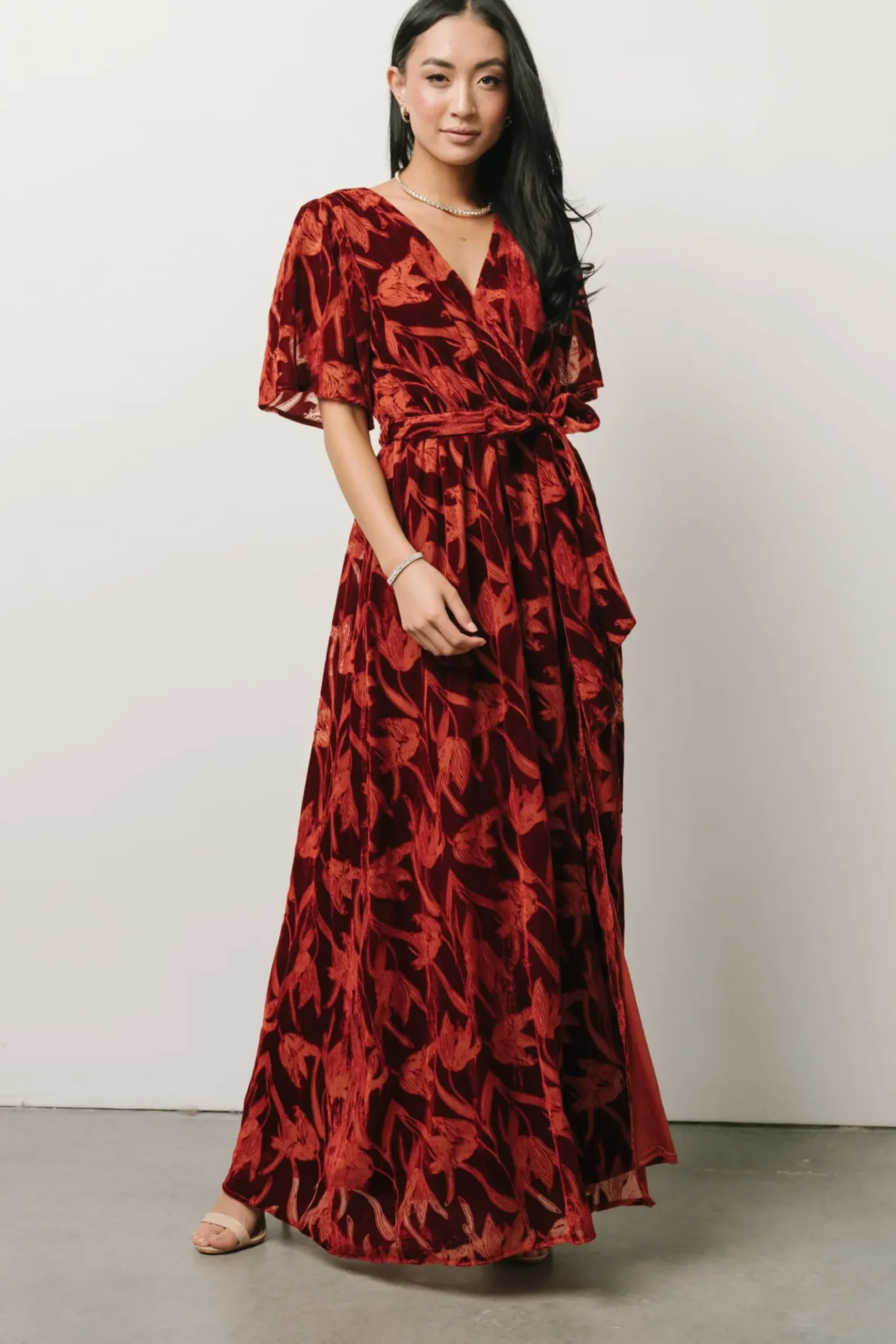 Baltic Born maxi dresses|WEDDING SUITE|Uma Velvet Maxi Dress | Terracotta
