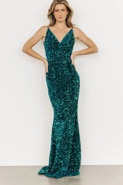 Baltic Born embellished + sequined|Valdez Sequin Gown | Topaz
