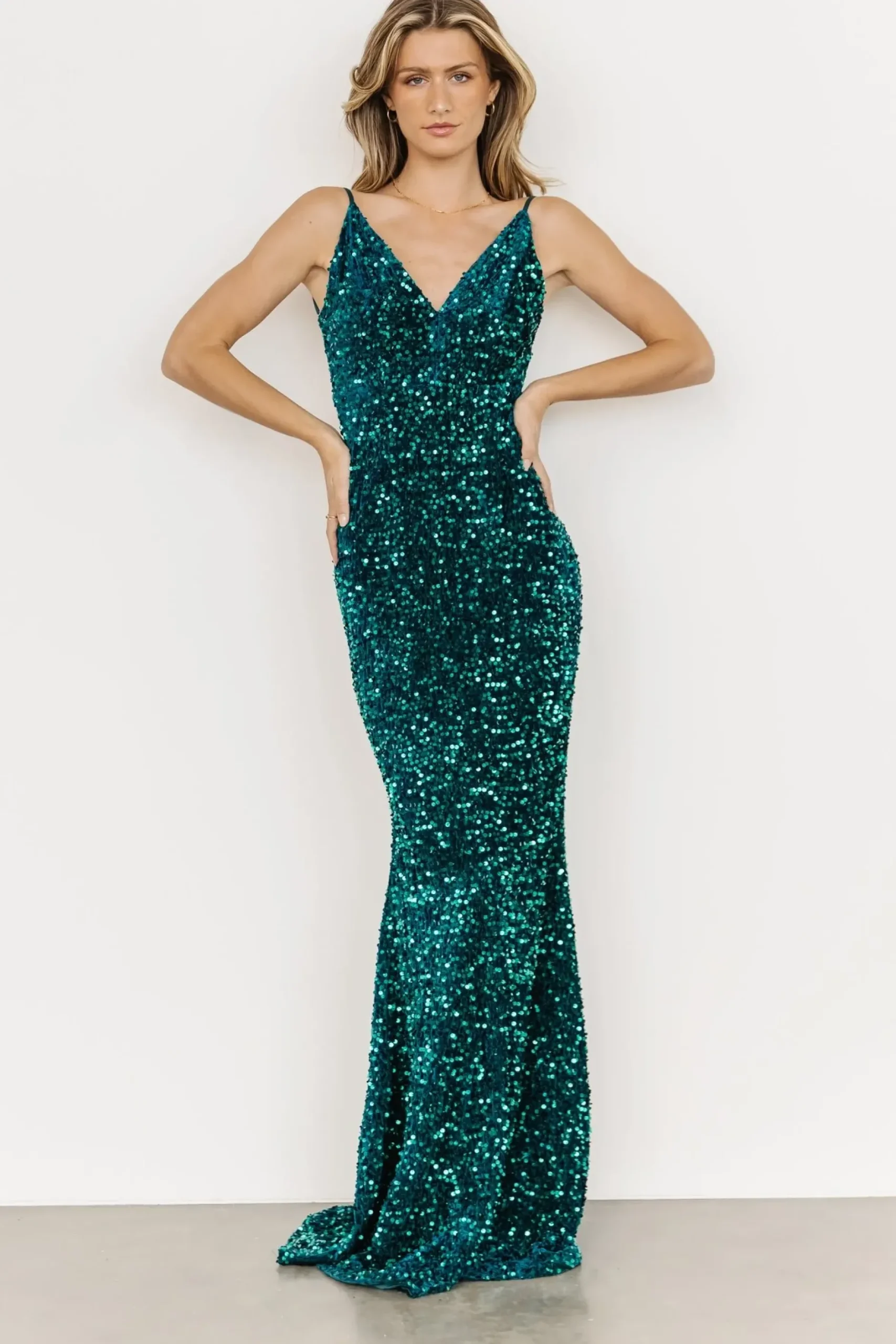 Baltic Born embellished + sequined|Valdez Sequin Gown | Topaz
