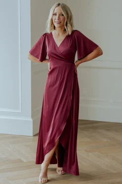 Baltic Born maxi dresses|WEDDING SUITE|Vara Satin Maxi Wrap Dress | Mulberry