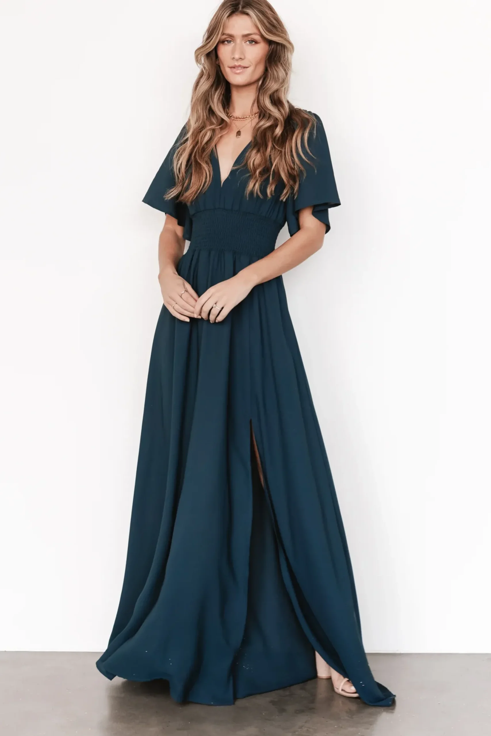 Baltic Born WINTER ESSENTIALS|Verona Smocked Maxi Dress | Topaz