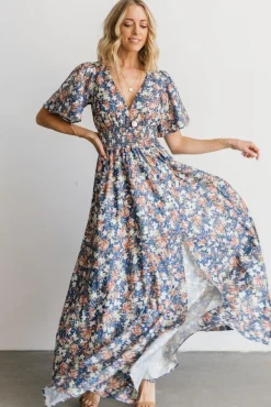 Baltic Born WINTER ESSENTIALS|Verona Smocked Maxi Dress | Black Floral