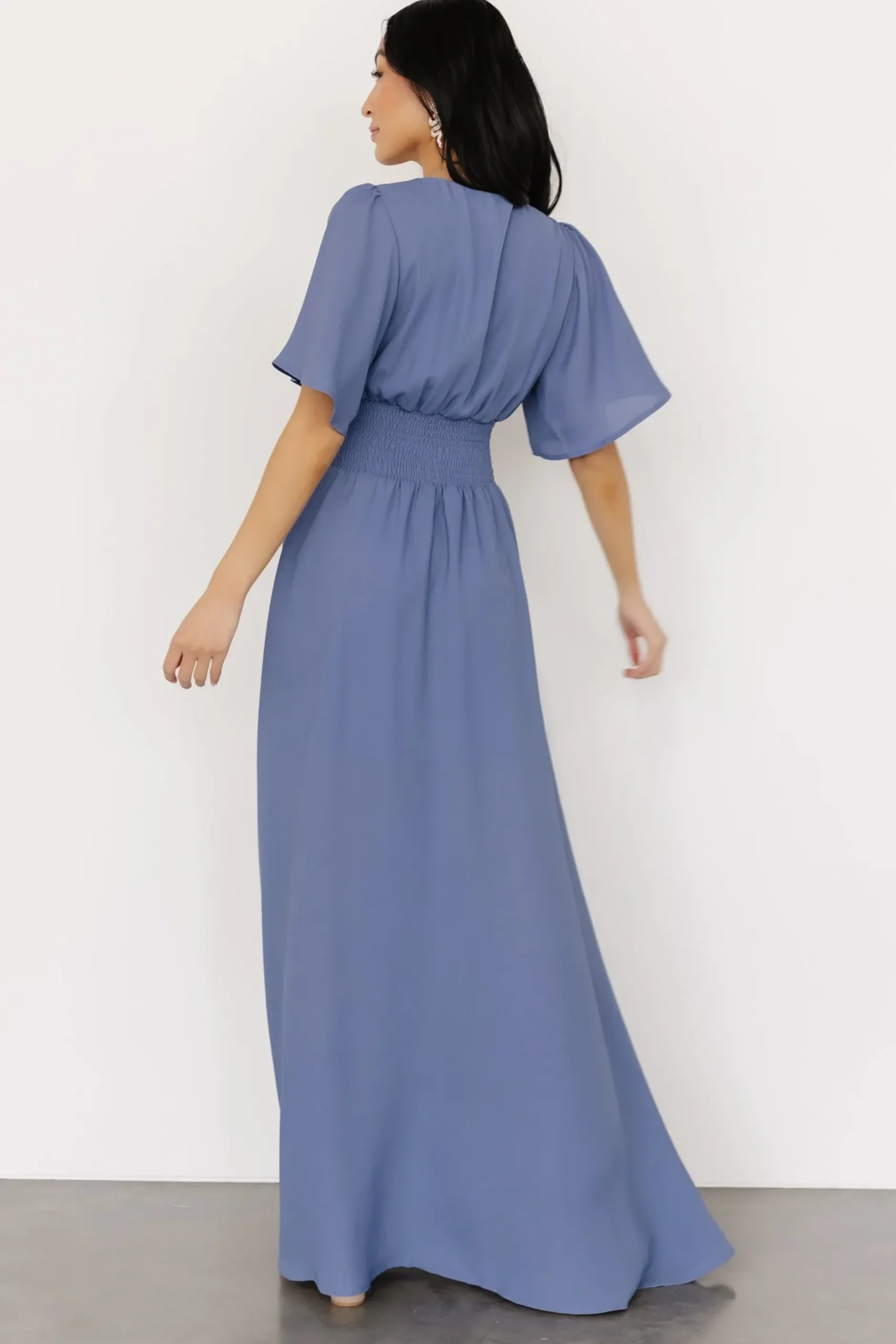 Baltic Born WINTER ESSENTIALS|Verona Smocked Maxi Dress | Blue