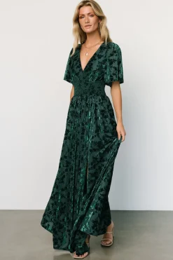 Baltic Born bump friendly|WINTER ESSENTIALS|Veronica Velvet Maxi Dress | Green
