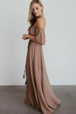 Baltic Born maxi dresses|WEDDING SUITE|Victoria Off Shoulder Maxi Dress | Mocha
