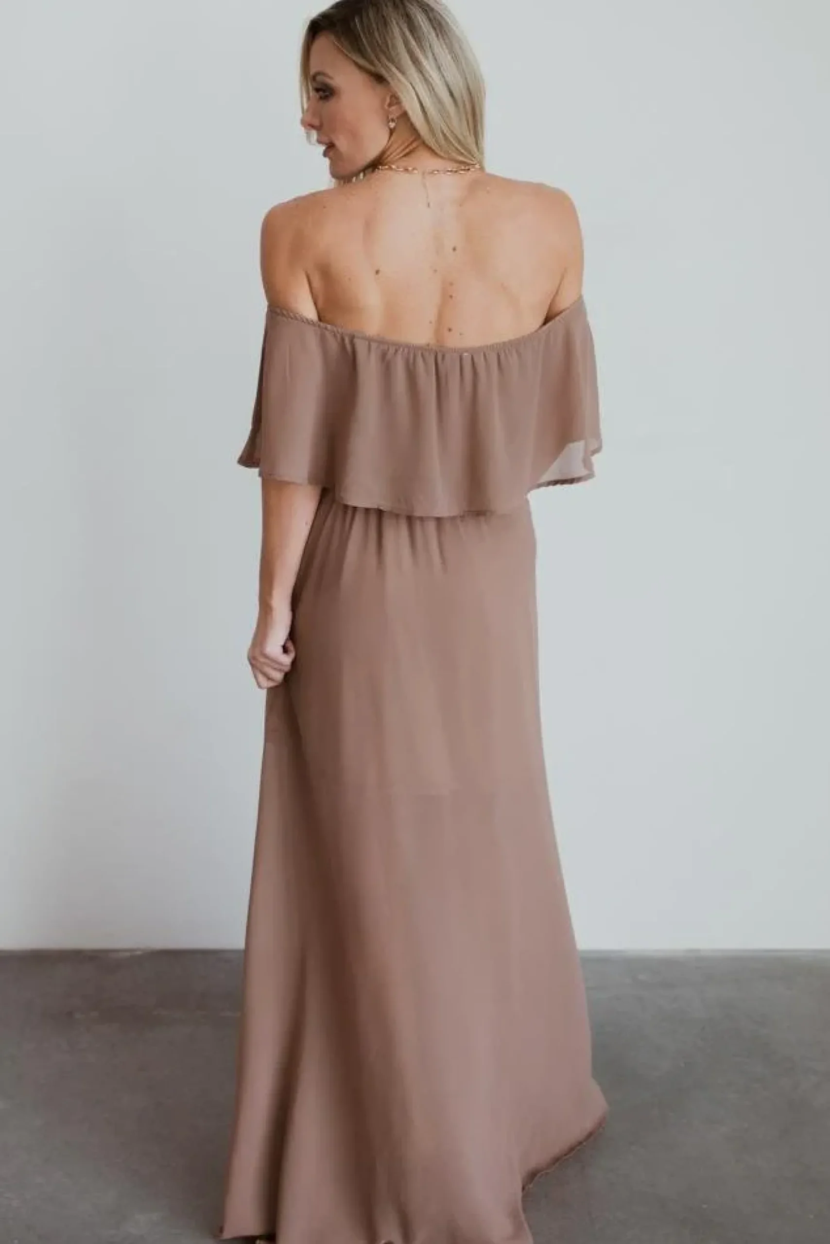 Baltic Born maxi dresses|WEDDING SUITE|Victoria Off Shoulder Maxi Dress | Mocha