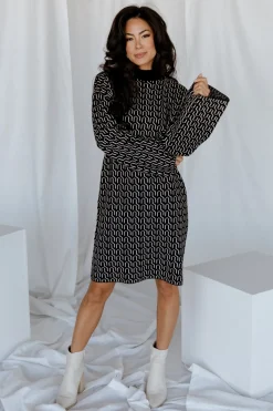 Baltic Born WINTER ESSENTIALS|Webster Sweater Dress | Black Print