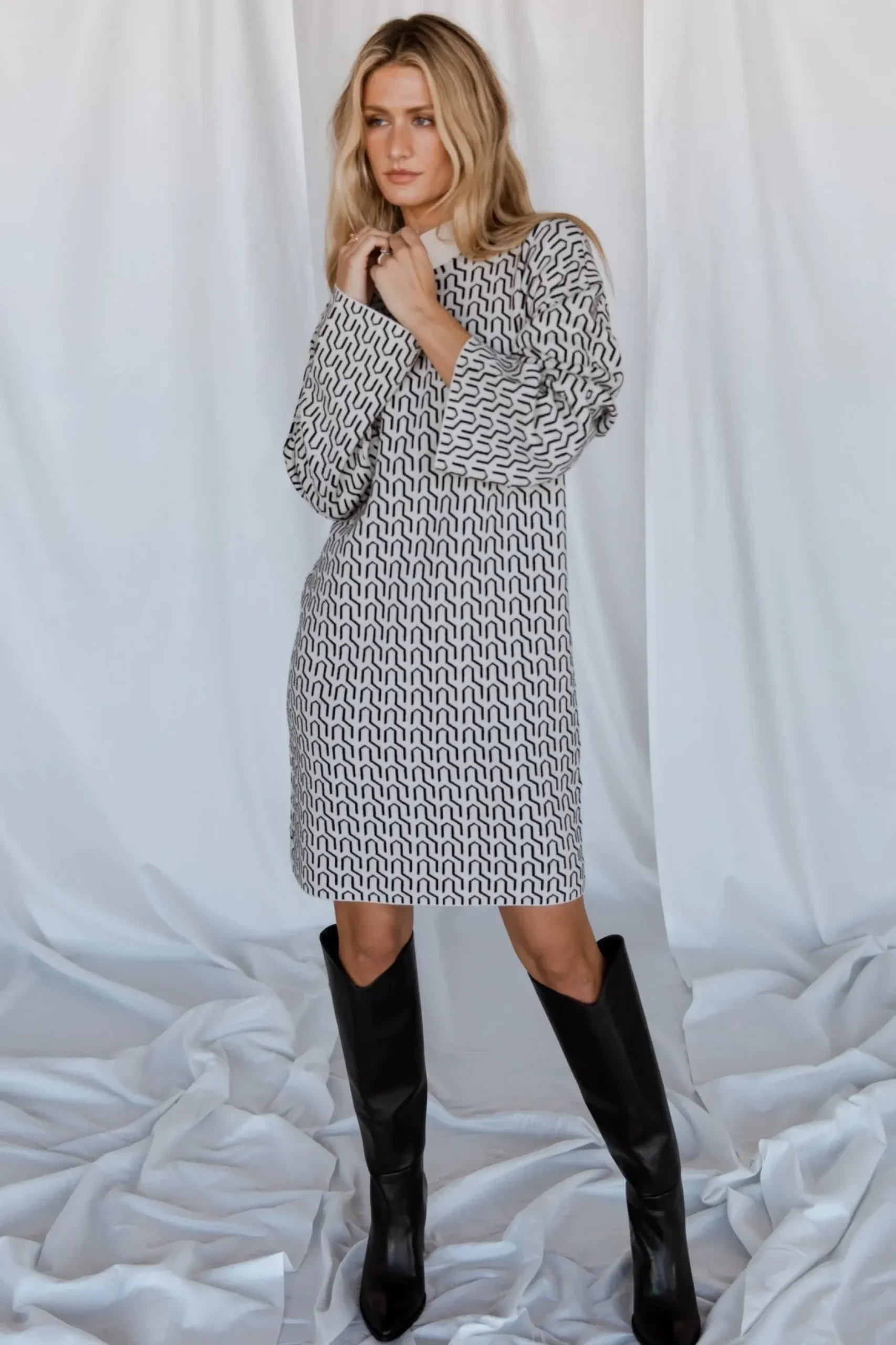 Baltic Born WINTER ESSENTIALS|Webster Sweater Dress | Ivory Print