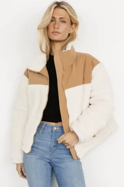 Baltic Born outerwear|Weekender Sherpa Puffer Jacket | Cream + Camel
