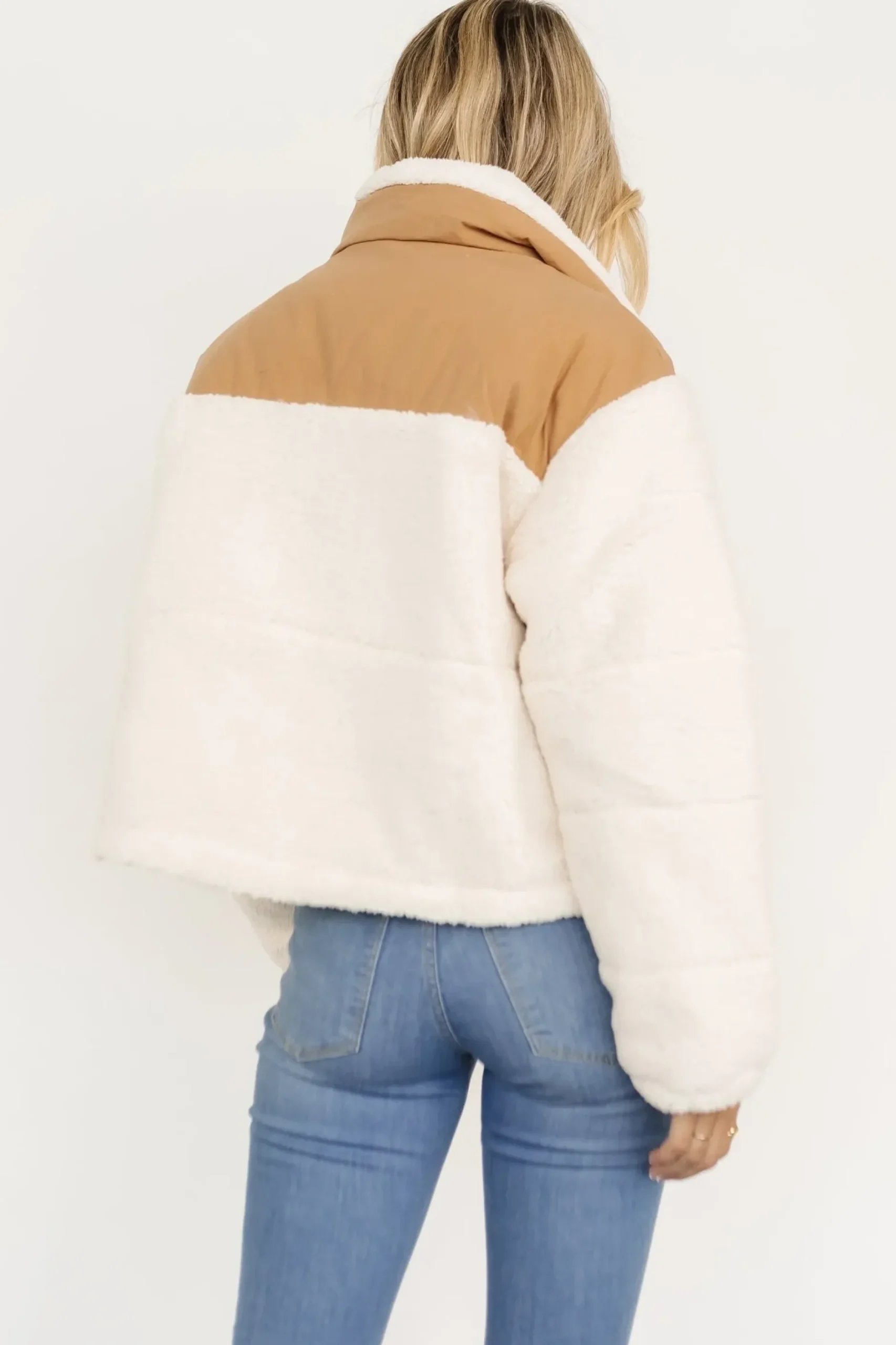 Baltic Born outerwear|Weekender Sherpa Puffer Jacket | Cream + Camel