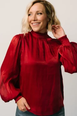 Baltic Born blouses + shirts|Willa Shimmer Top | Wine