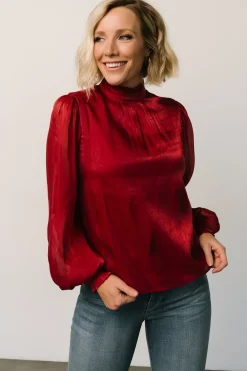 Baltic Born blouses + shirts|Willa Shimmer Top | Wine
