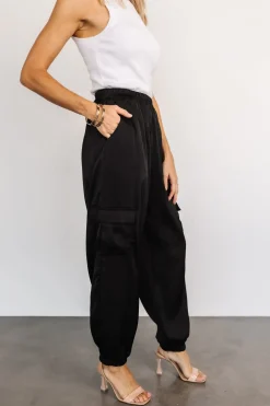 Baltic Born pants|William Satin Jogger Pants | Black