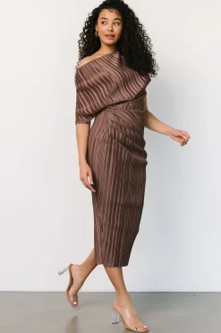 Baltic Born midi dresses|WINTER ESSENTIALS|Winslow Pleated Midi Dress | Mink