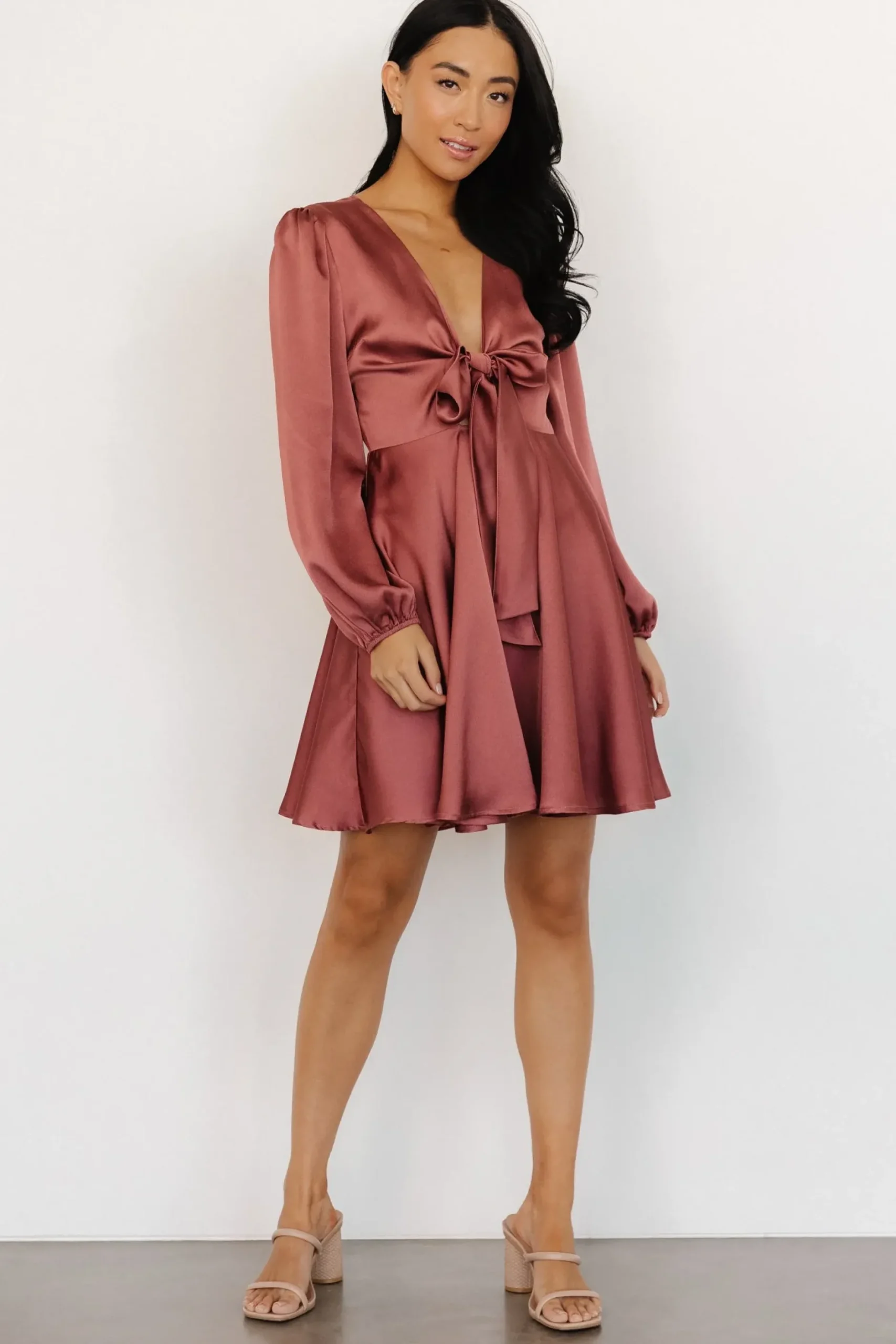 Baltic Born short dresses|WEDDING SUITE|Woodbury Satin Mini Dress | Deep Mauve
