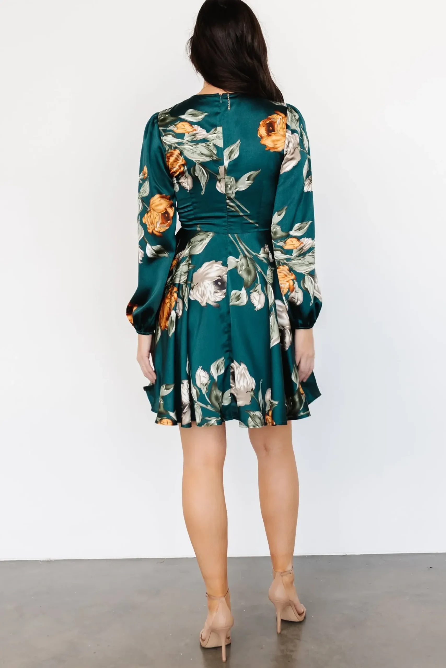 Baltic Born short dresses|WEDDING SUITE|Woodbury Satin Mini Dress | Deep Topaz Floral