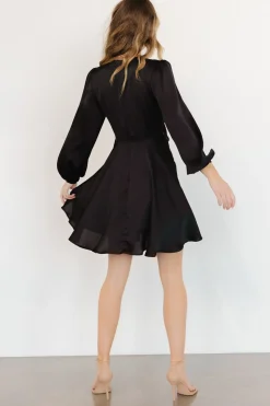 Baltic Born short dresses|WEDDING SUITE|Woodbury Satin Mini Dress | Black