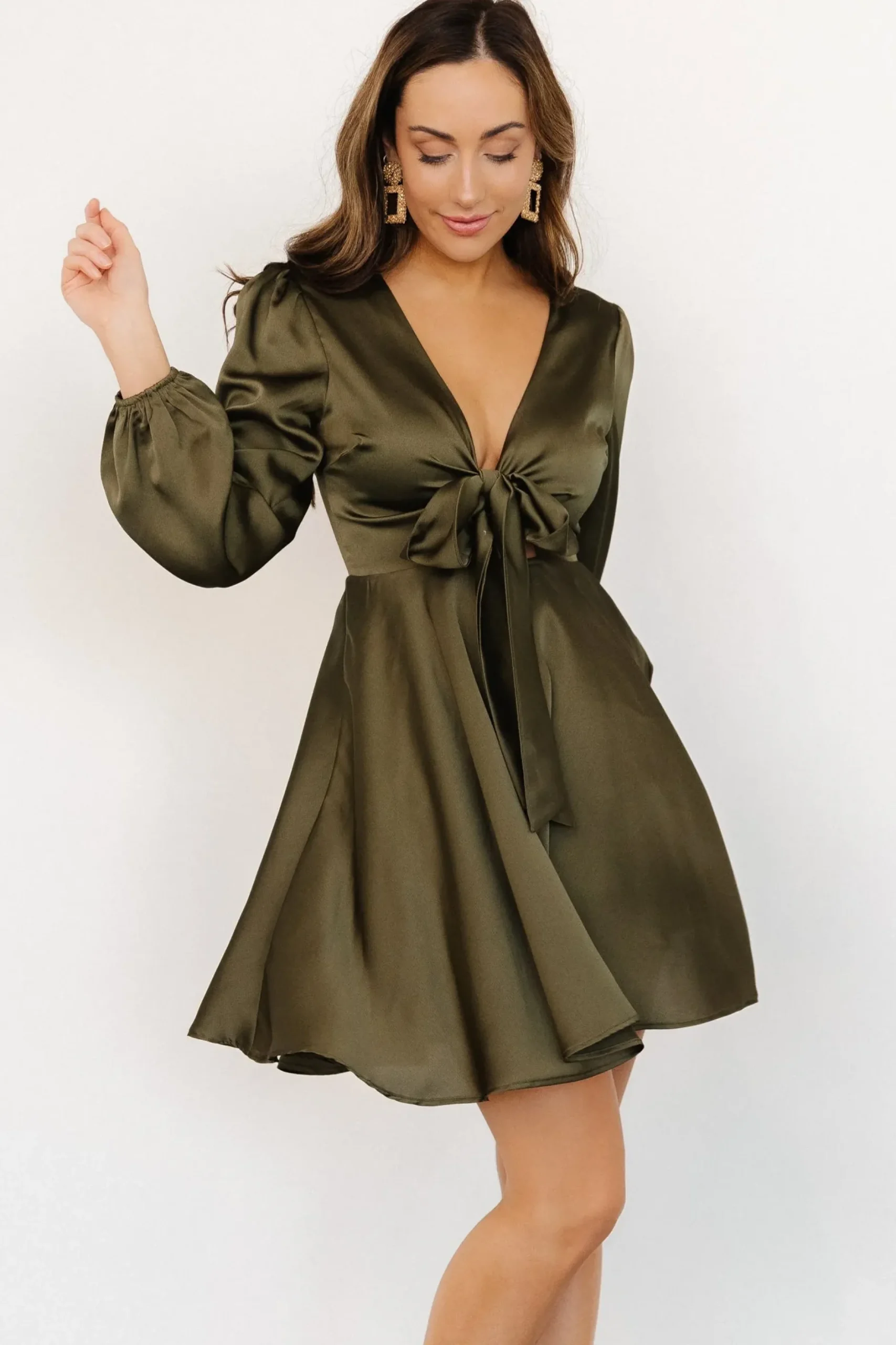 Baltic Born short dresses|WEDDING SUITE|Woodbury Satin Mini Dress | Mocha Floral