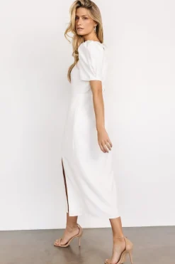 Baltic Born midi dresses|WEDDING SUITE|Younge Puff Sleeve Midi Dress | Off White