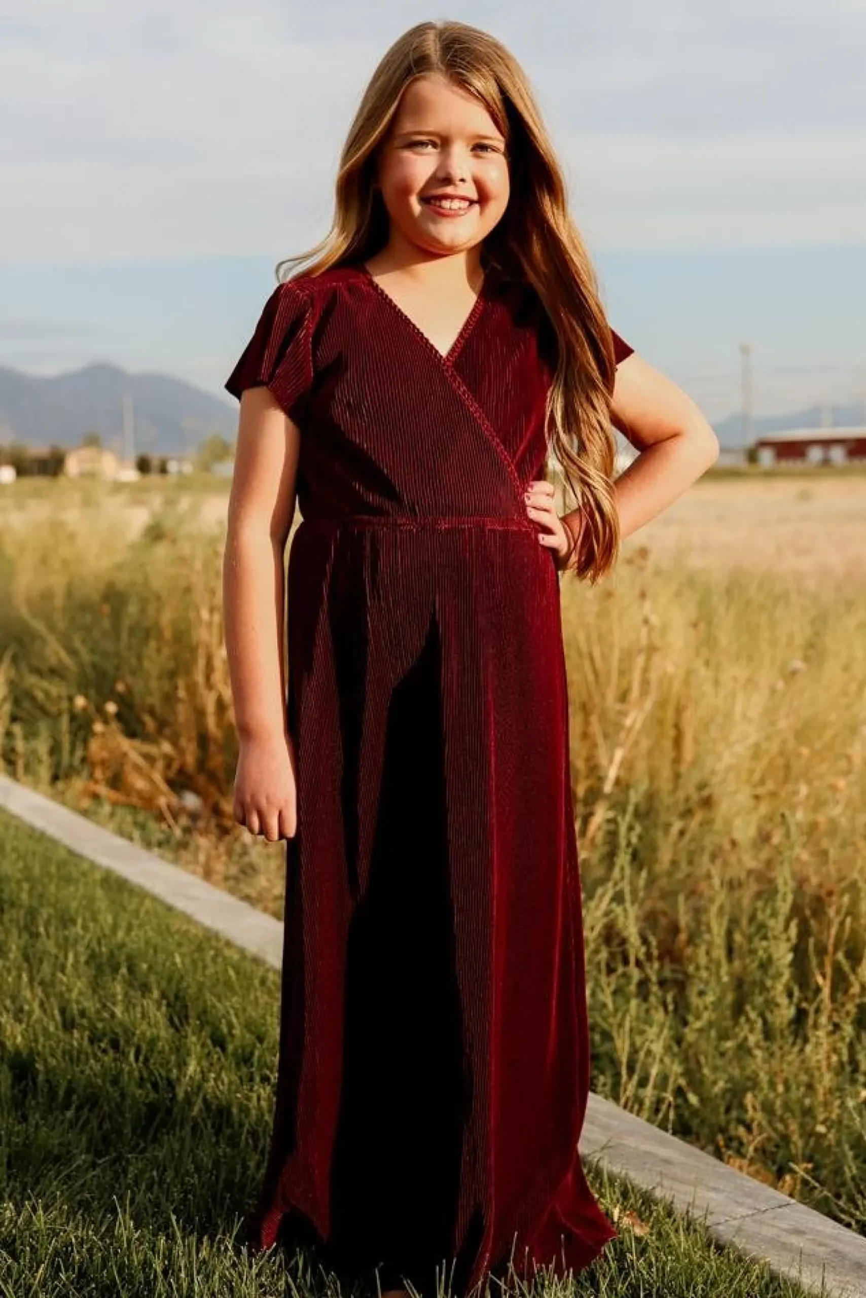 Baltic Born flower girl|Youth Athena Pleated Maxi Dress | Mulberry