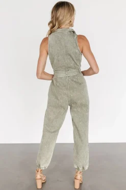 Baltic Born JUMPSUITS + ROMPERS|Zahara Sleeveless Jumpsuit | Washed Olive