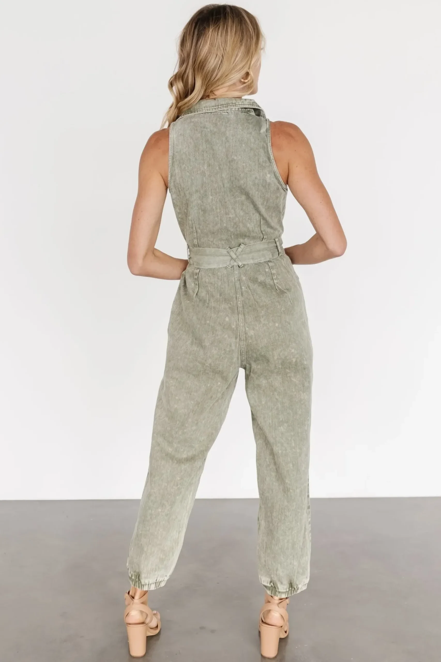 Baltic Born JUMPSUITS + ROMPERS|Zahara Sleeveless Jumpsuit | Washed Olive
