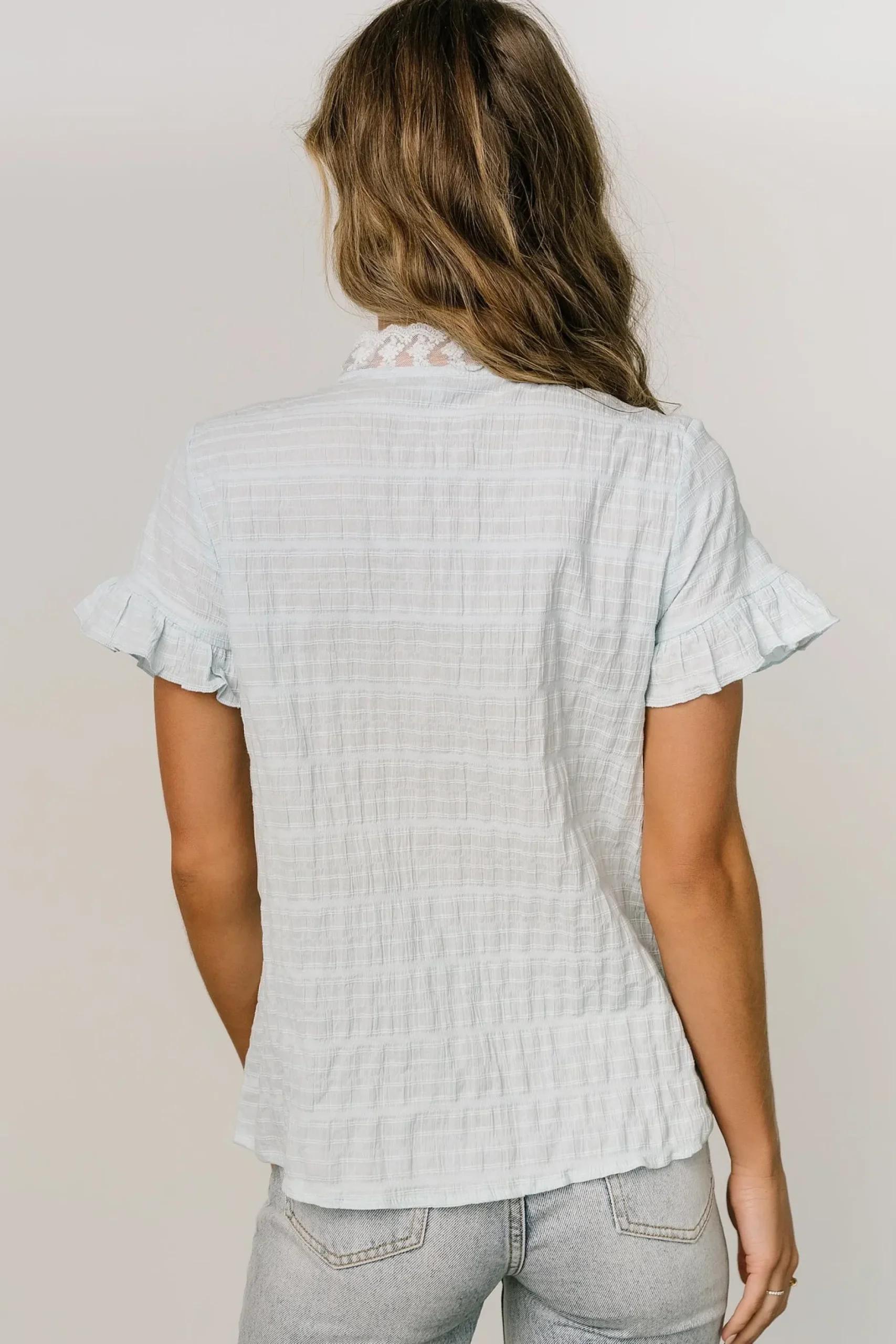 Baltic Born blouses + shirts|Zara Lace Top | Blue
