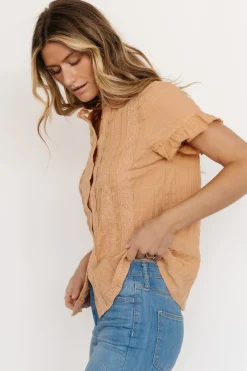 Baltic Born blouses + shirts|Zara Lace Top | Camel