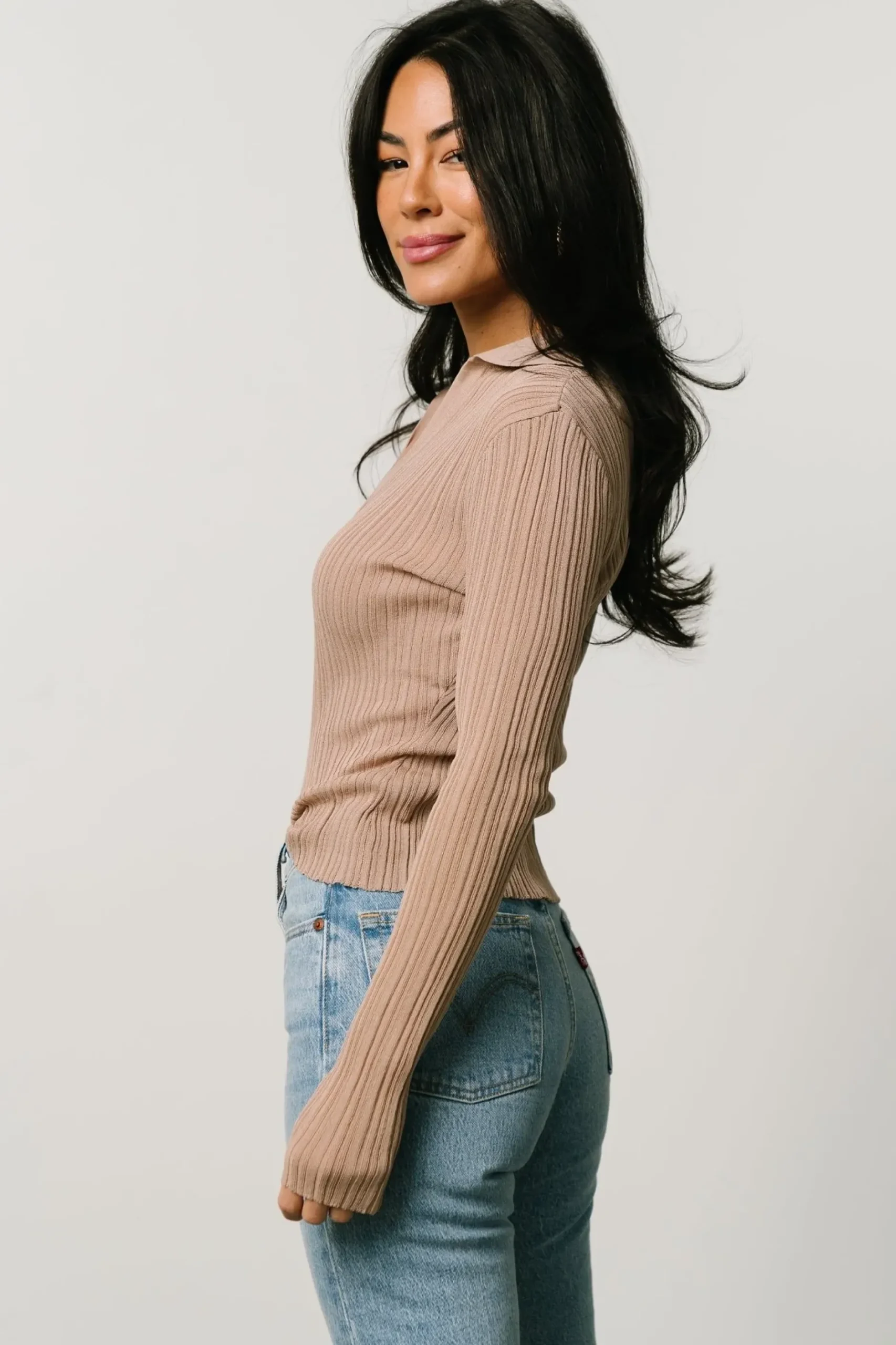 Baltic Born blouses + shirts|Zia Knit Top | Tan