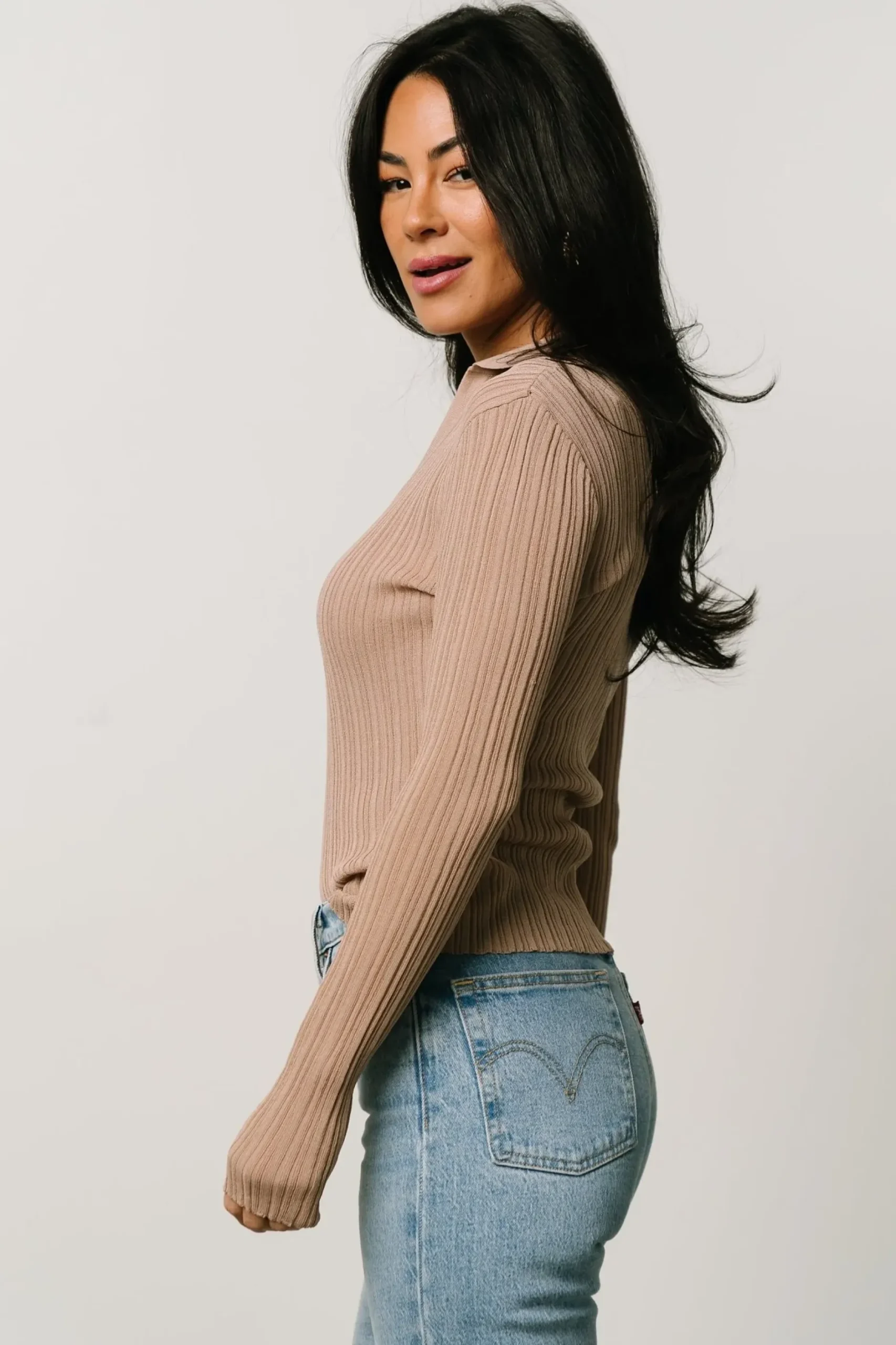 Baltic Born blouses + shirts|Zia Knit Top | Tan